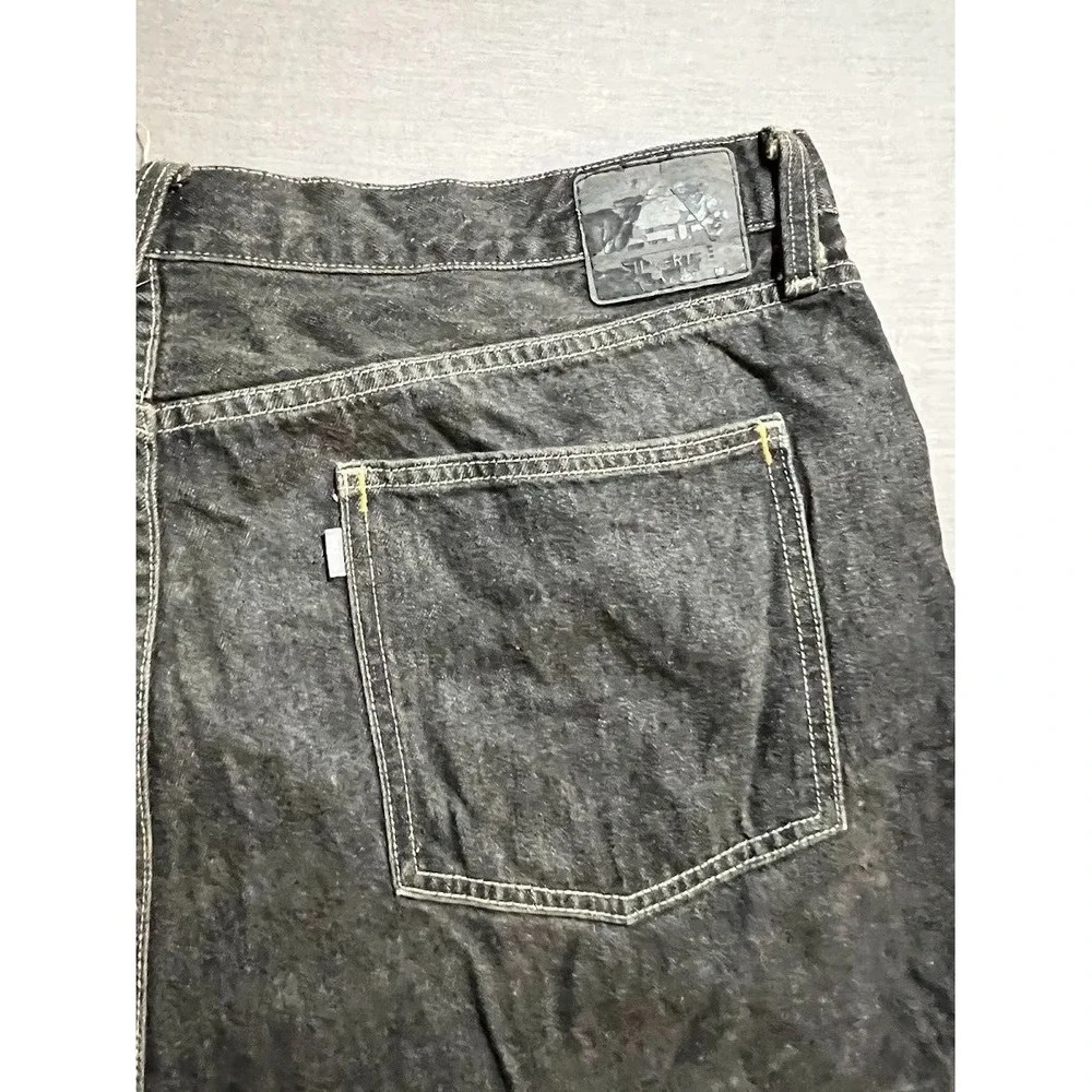 Levi's Silver Tabs Cut Off Shorts Mens 42‎ Black Denim Pocketed Zip Men.
